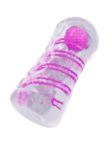 Pretty love - masturbador masculino fantasy espiral interna y bolas transparente