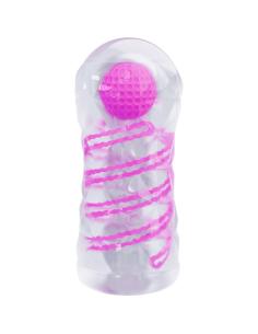 Pretty love - masturbador masculino fantasy espiral interna y bolas transparente 2
