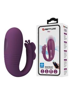 Pretty love - klay vibrador huevo con empuje app control morado 2