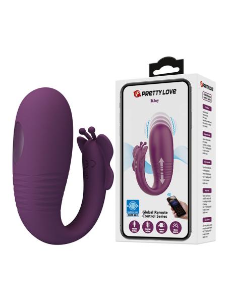 Pretty love - klay vibrador huevo con empuje app control morado