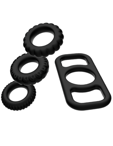 Addicted toys - set 4 anillos silicona para el pene