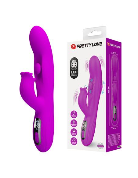 Pretty love - yalanda vibrador rabbit oscilante con pantalla led morado