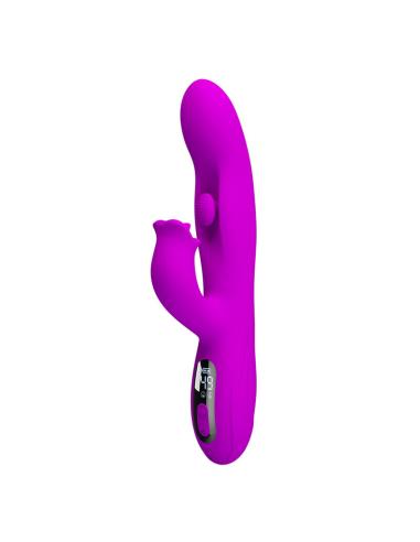 Pretty love - yalanda vibrador rabbit oscilante con pantalla led morado