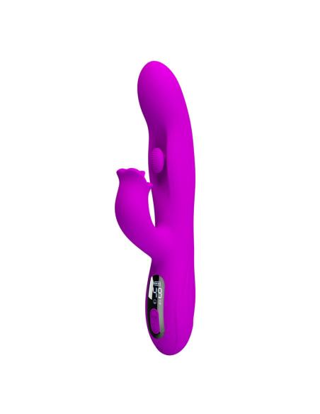 Pretty love - yalanda vibrador rabbit oscilante con pantalla led morado