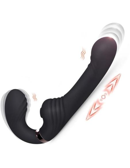 Nalone - allow vibrador doble con rotaciÓn y empuje negro