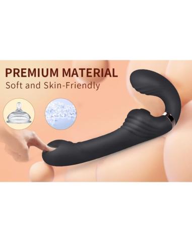 Nalone - allow vibrador doble con rotaciÓn y empuje negro