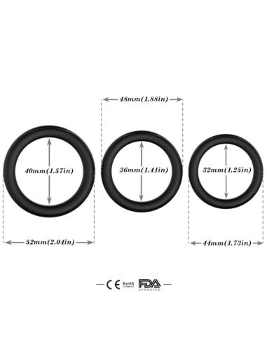 Armony - triple anillo silicona negro