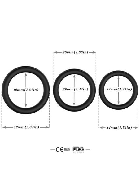 Armony - triple anillo silicona negro