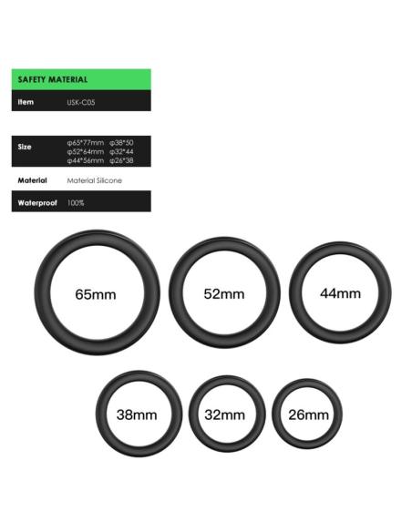 Armony - lock anillos silicona negro