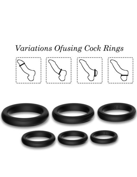 Armony - lock anillos silicona negro