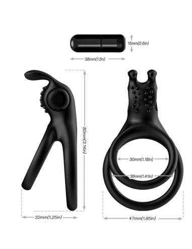 Armony - traveler anillo doble vibrador pareja rabbit negro