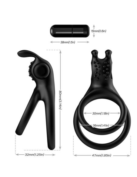 Armony - traveler anillo doble vibrador pareja rabbit negro