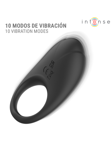Intense - merlotte anillo vibrador con estimulaciÓn de clÍtoris negro