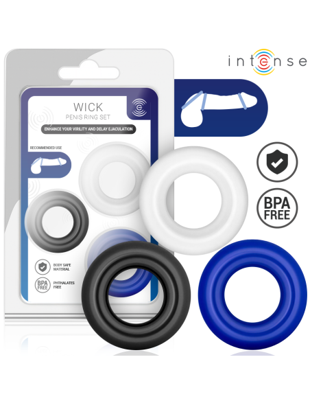 Intense - wick set de 3 anillos varios colores