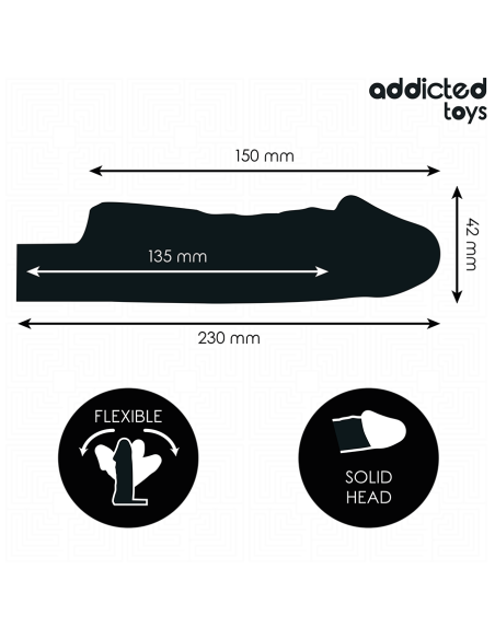 Addicted toys - funda para el pene transparente talla s 23 cm