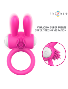 Intense - hopps anillo para pene vibrador con estimulaciÓn clitoriana rosa 2