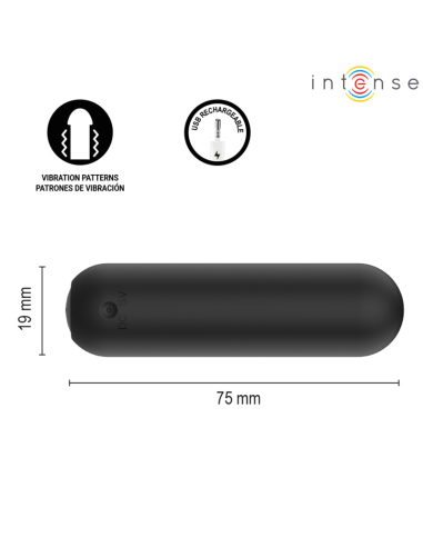 Intense - judy bala vibradora recargable con control remoto negro