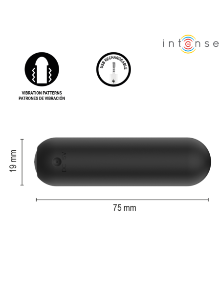 Intense - judy bala vibradora recargable con control remoto negro