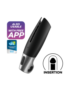 Satisfyer - power masturbator negro y plata