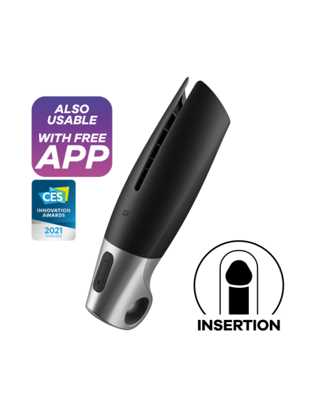 Satisfyer - power masturbator negro y plata