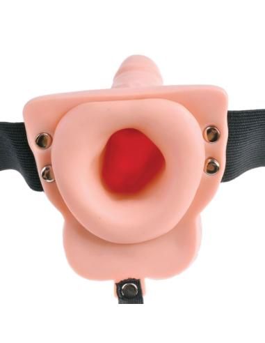 Fetish fantasy series - arnÉs ajustable control remoto pene realÍstico con testÍculos recargable y vibrador 15 cm