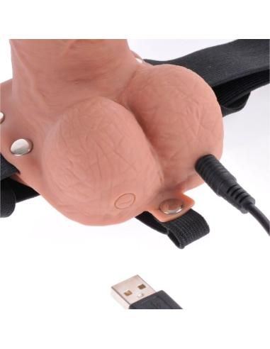 Fetish fantasy series - arnÉs ajustable pene realÍstico con testÍculos recargable y vibrador 17.8 cm