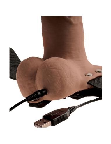 Fetish fantasy series - arnÉs ajustable pene realÍstico con testÍculos recargable y vibrador 15 cm