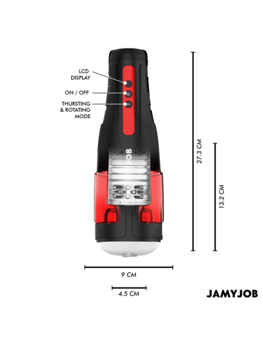 Jamyjob - cyclone masturbador vagina automÁtico 10 modos rotaciÓn y empuje