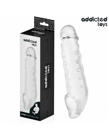 Addicted toys - fundas para el pene transparente talla m 27 cm