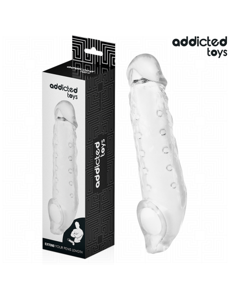 Addicted toys - fundas para el pene transparente talla m 27 cm