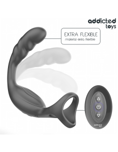 Addicted toys - anillo doble vibrador prostÁtico control remoto