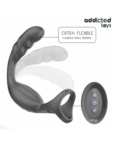 Addicted toys - anillo doble vibrador prostÁtico control remoto