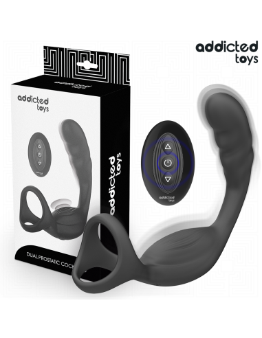 Addicted toys - anillo doble vibrador prostÁtico control remoto