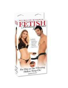 Fetish fantasy series - arnÉs hueco vibrador para el y ella negro 14cm 2