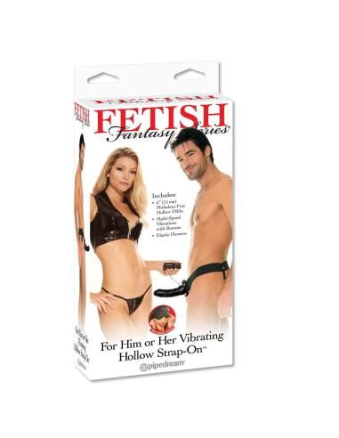 Fetish fantasy series - arnÉs hueco vibrador para el y ella negro 14cm