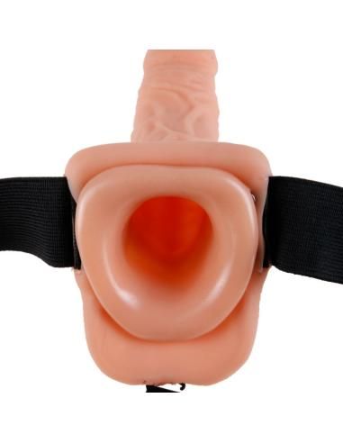 Fetish fantasy series - 9 hollow strap-on with balls 22.9cm natural