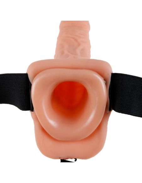 Fetish fantasy series - 9 hollow strap-on with balls 22.9cm natural