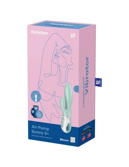 Satisfyer - air pump bunny 5+ vibrador rabbit inflable app verde