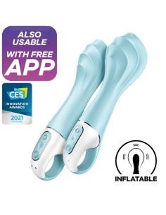 Satisfyer - air pump vibrator 5+ vibrador punto g inflable app azul 2