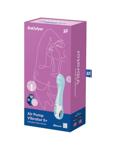 Satisfyer - air pump vibrator 5+ vibrador punto g inflable app azul