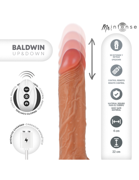 Mr intense - baldwin realistico multifunciÓn con vibraciÓn up and down control remoto 22 cm -o- 4 cm