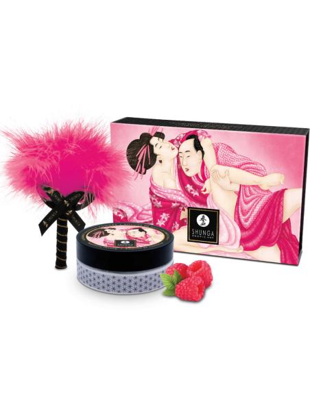 Shunga - kit polvos de masaje comestible frambuesa
