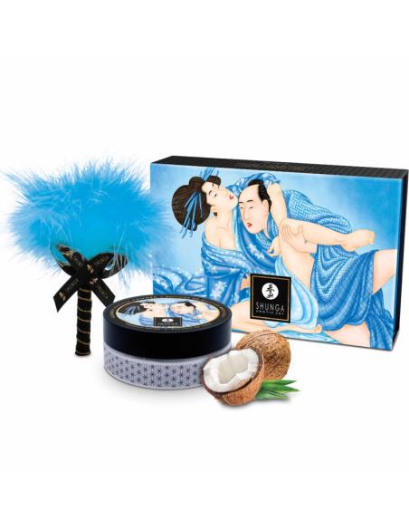 Shunga - kit polvos de masaje comestible coco