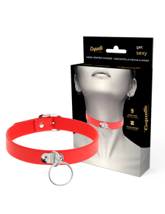 Coquette chic desire - collar cuero vegano rojo accesorio woman fetish