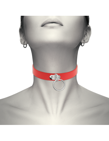 Coquette chic desire - collar cuero vegano rojo accesorio woman fetish