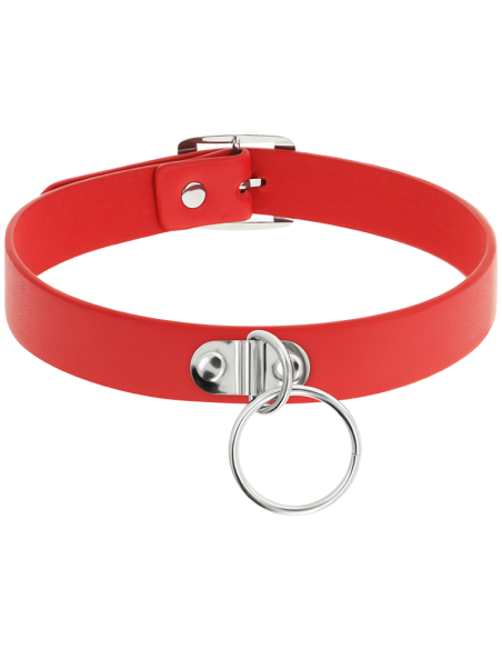 Coquette chic desire - collar cuero vegano rojo accesorio woman fetish