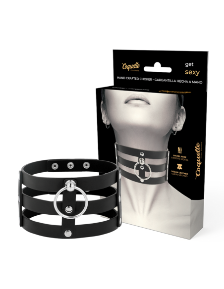 Coquette chic desire - choker cuero vegano estilo fetish