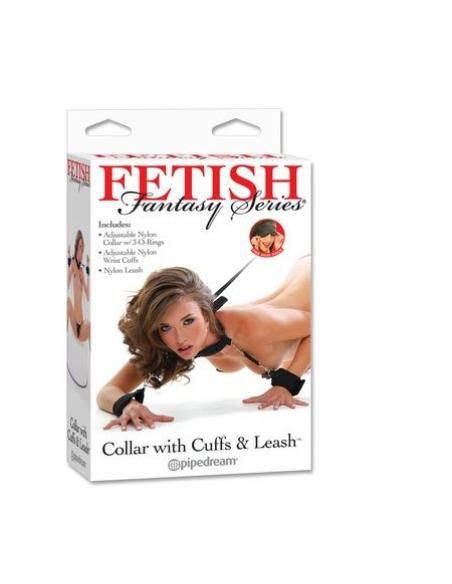Fetish fantasy series - collar con esposas y correa,
