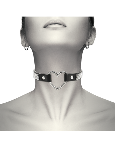 Coquette chic desire - choker cuero vegano corazon