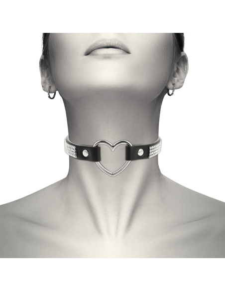 Coquette chic desire - choker cuero vegano corazon